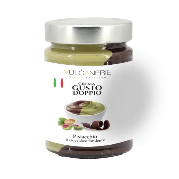 Crema doppio gusto cioccolato fondente e pistacchio - 330gr