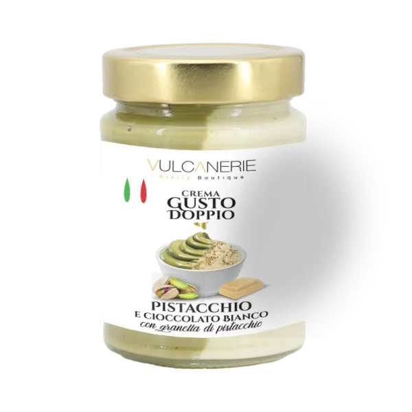 Crema doppio gusto cioccolato bianco e pistacchio - 330gr