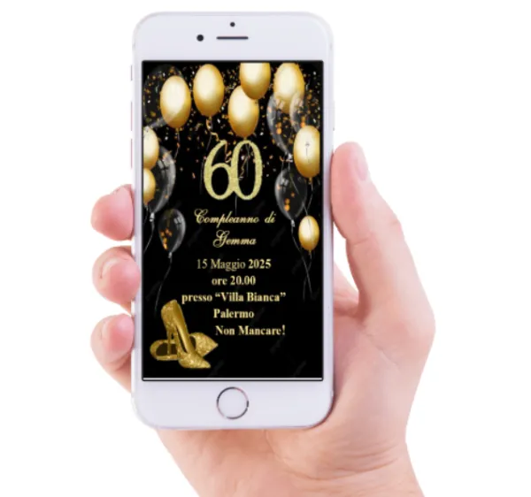 Invito Digitale Compleanno 60 anni donna