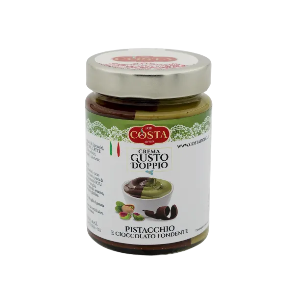 Crema gusto doppio pistacchio e cioccolato fondente