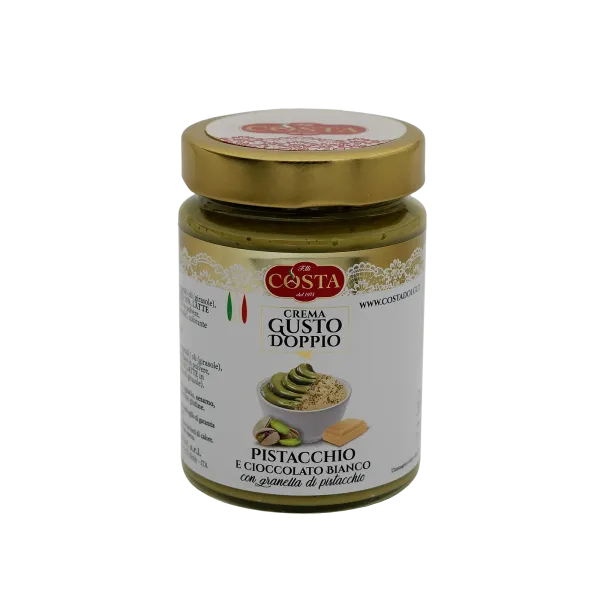 Crema gusto doppio pistacchio e cioccolato bianco