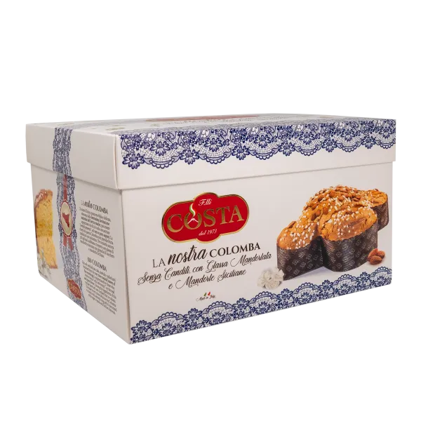 Colomba senza canditi con glassa mandorlata e mandorle siciliane 1 KG