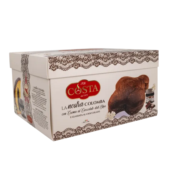 Colomba con glassa al cioccolato e crema al cioccolato dell'Etna 1 KG