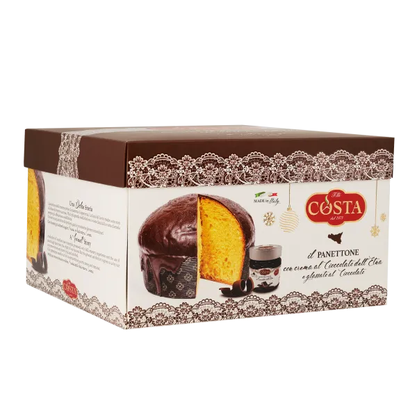 Panettone con glassa al cioccolato e crema al cioccolato dell’Etna 1 KG