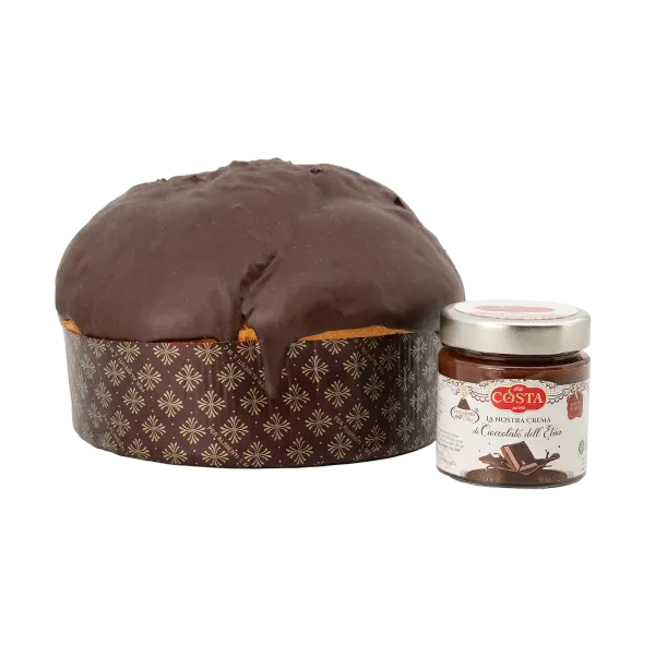 Panettone con glassa al cioccolato e crema al cioccolato dell’Etna 1 KG