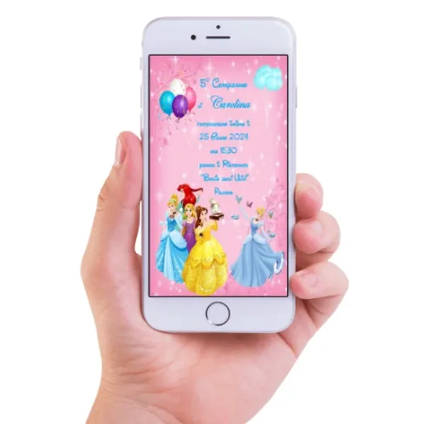 Invito Digitale Compleanno Principesse Disney