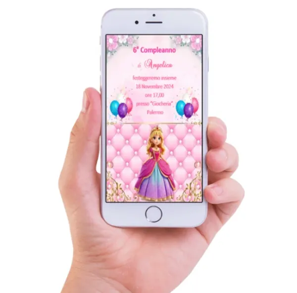 Invito Digitale Compleanno Principessa Disney