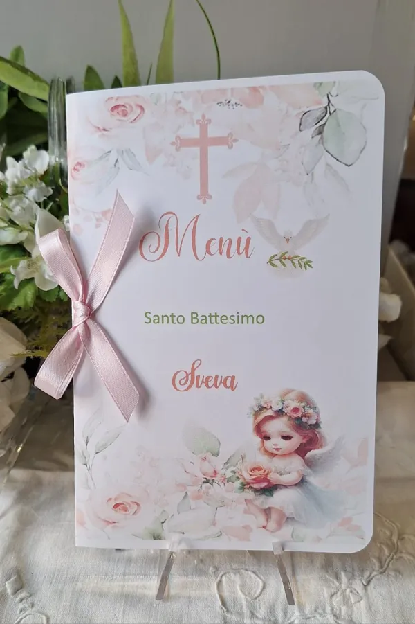 Menù Santo Battesimo bimba angelo