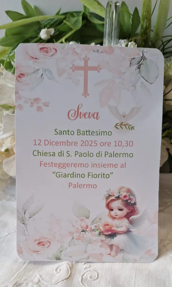 Invito Santo Battesimo Bimba angelo