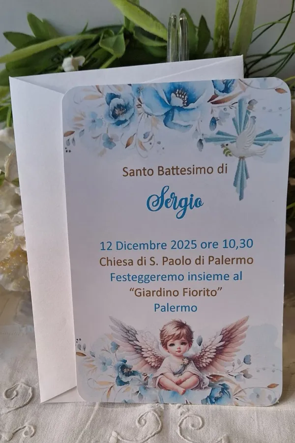 Menù Santo Battesimo bimbo angelo