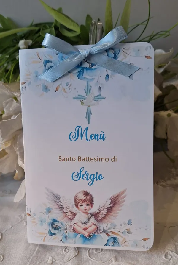 Menù Santo Battesimo bimbo angelo