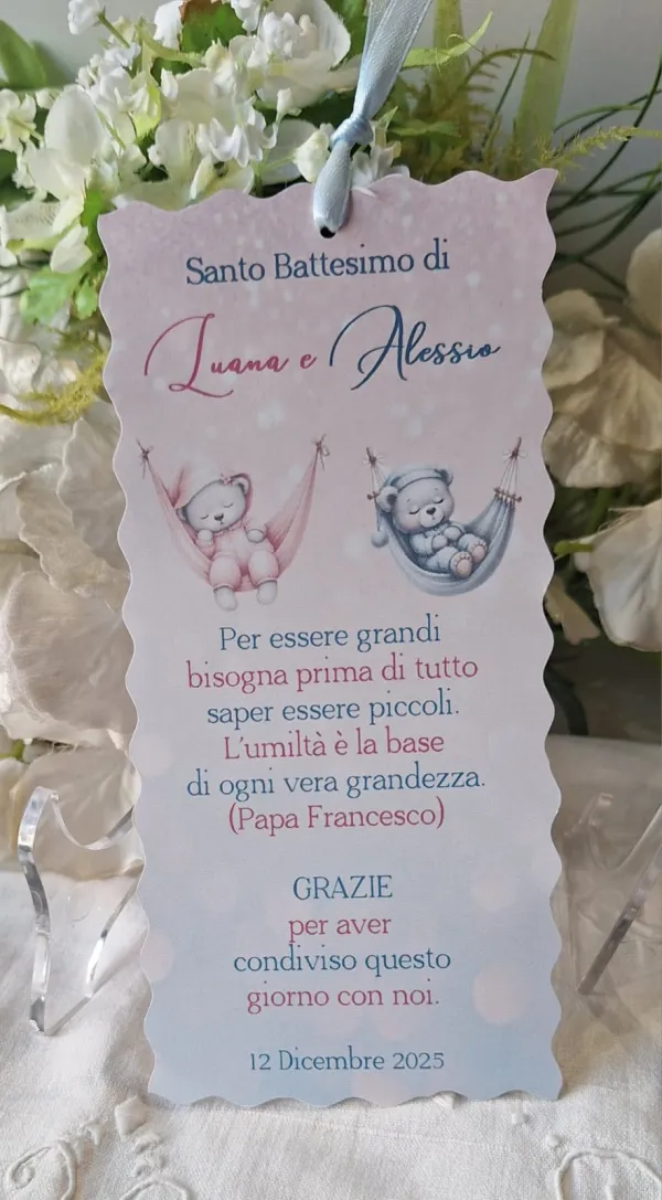 Menù Santo Battesimo Gemelli