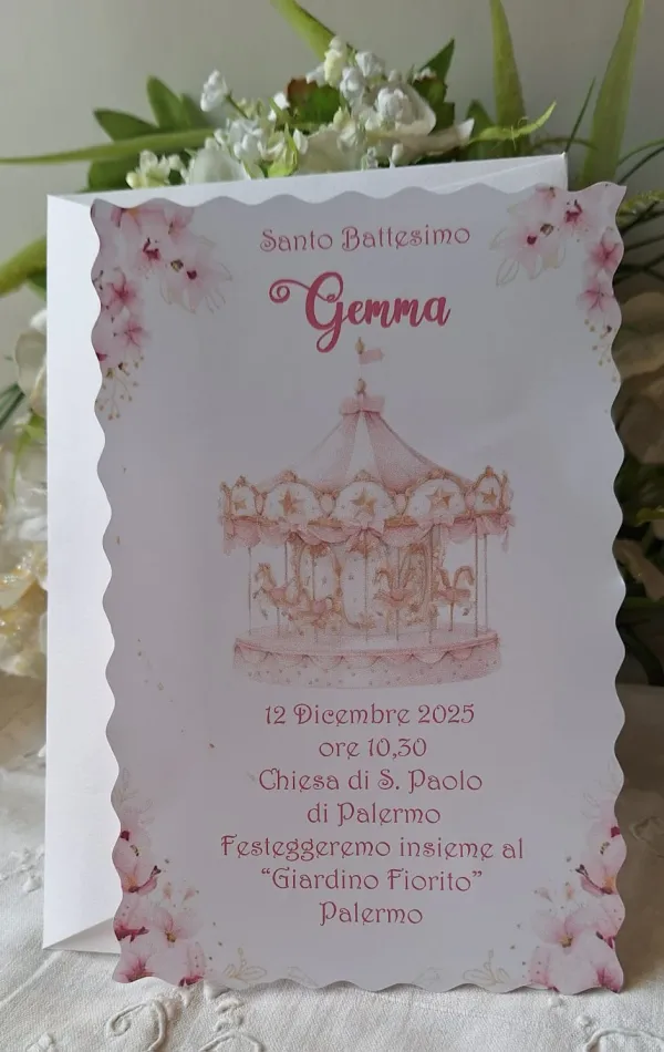 Invito Santo Battesimo giostrina