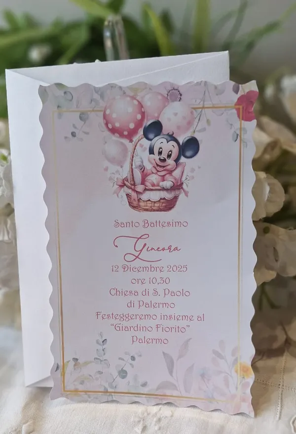 Invito Santo Battesimo Minnie