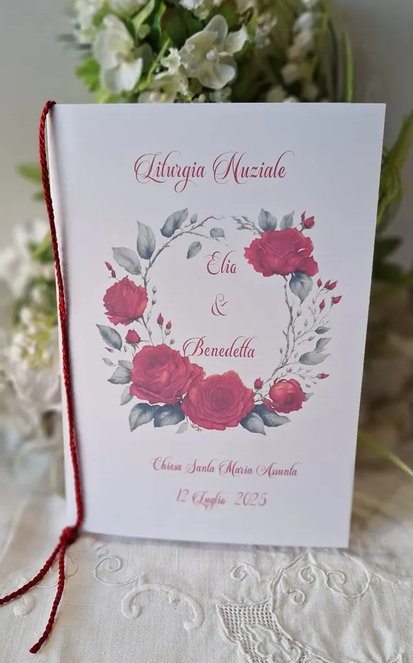 Libretto Messa fiori Rose rosse