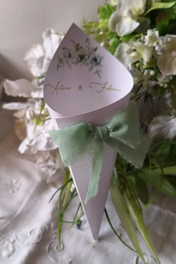 Cono Matrimonio verde menta