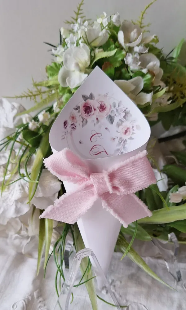 Cono Matrimonio rosa cipria