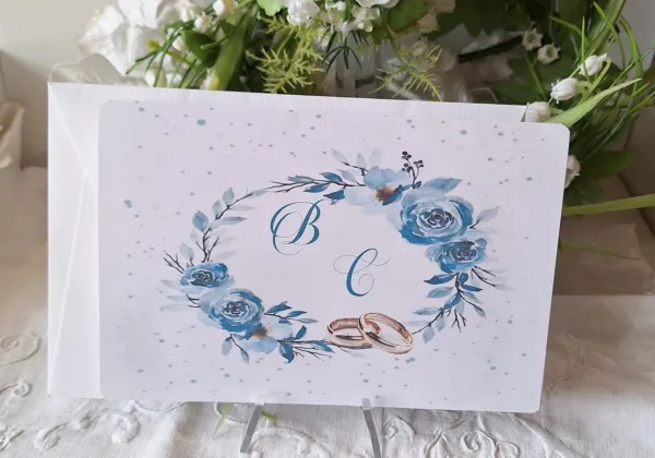 Partecipazione Matrimonio fiori carta di zucchero