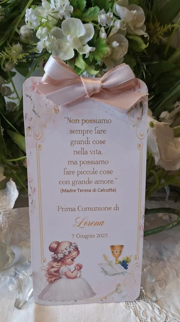 Segnalibro Prima Comunione romantico