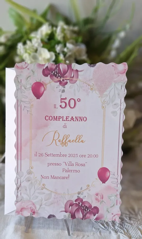 Invito 50 Anni Donna Floreale