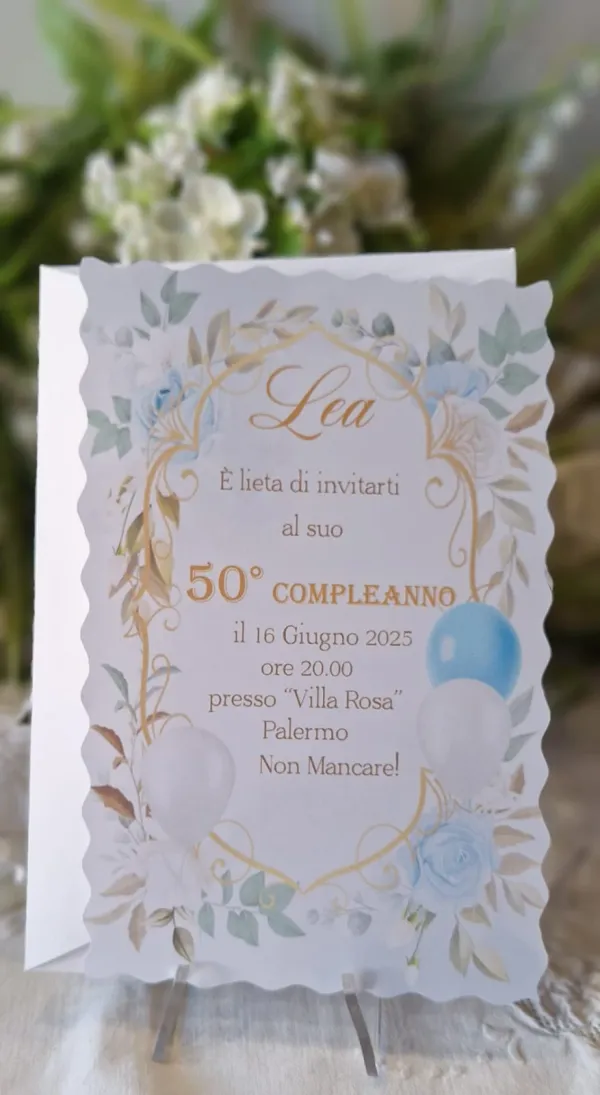 Invito 50 Anni Donna Floreale