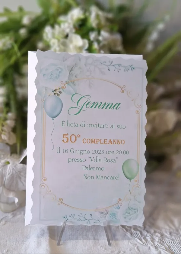 Invito 50 Anni Donna Floreale