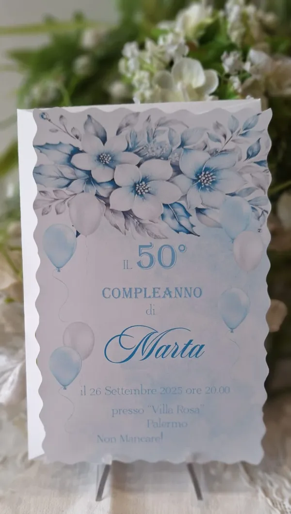 Invito 50 Anni Donna fiori