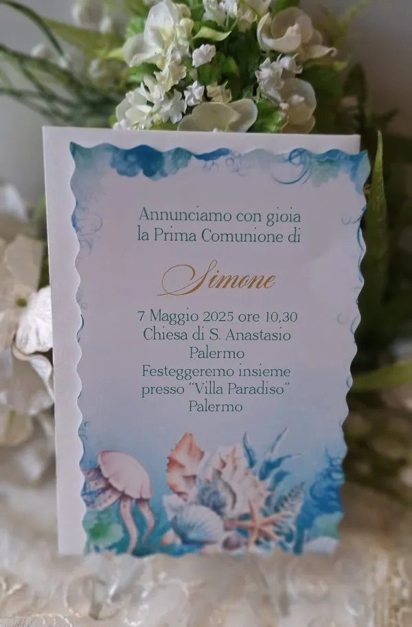 Invito Prima Comunione marino ragazzo