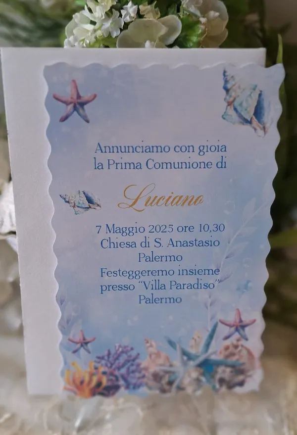 Invito Prima Comunione marino ragazzo