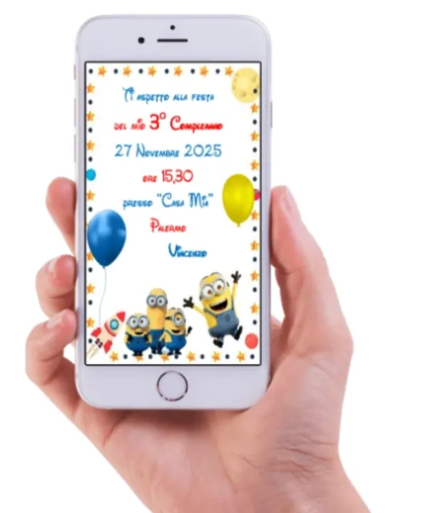 Invito Digitale Compleanno Minions