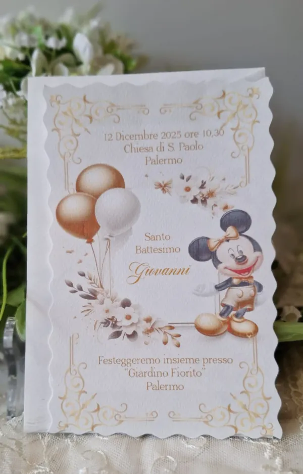 Invito Santo Battesimo Topolino