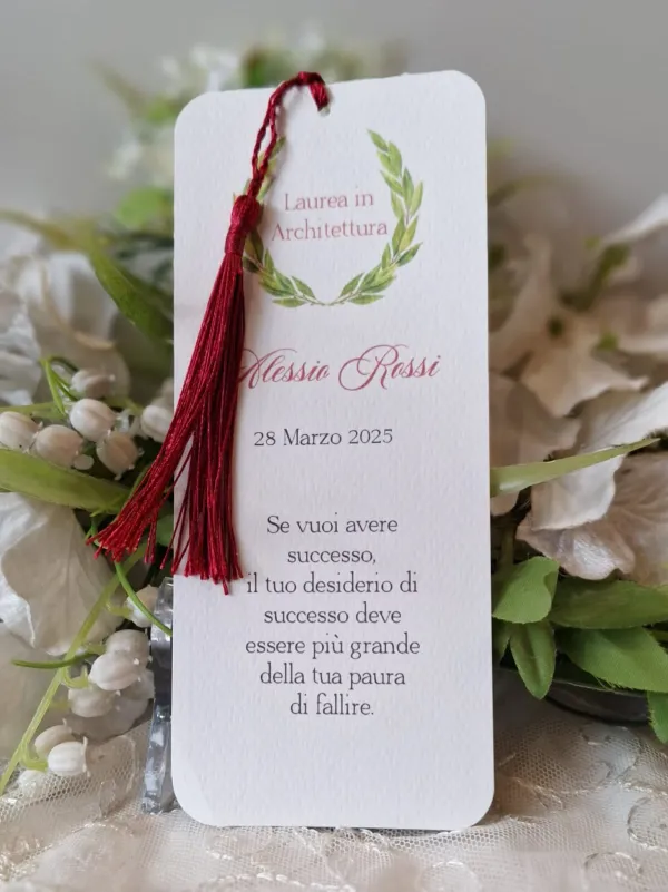 Segnalibro Laurea con nappina