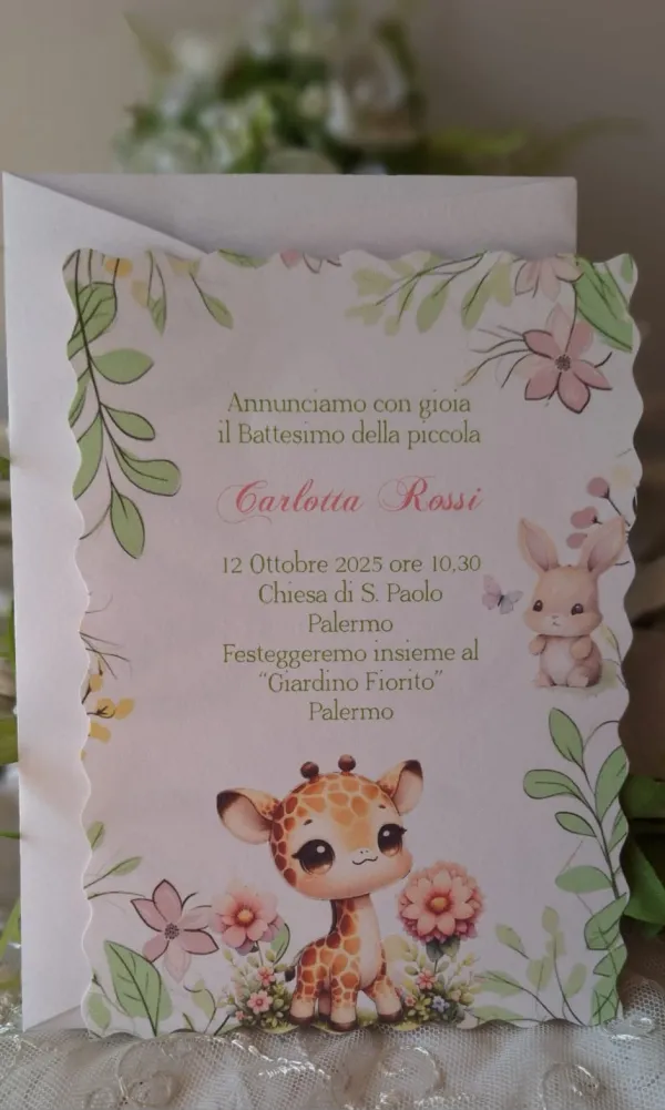 Invito Santo Battesimo Giraffa